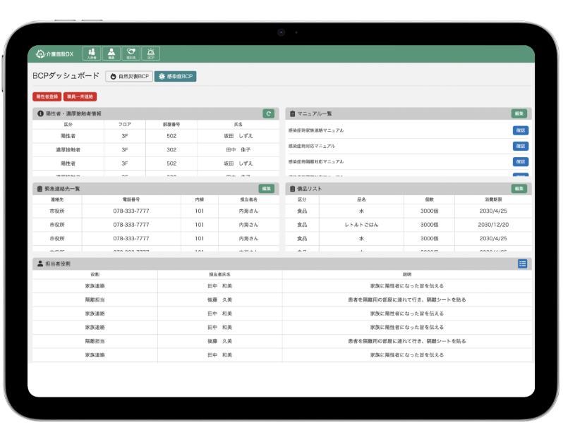タブレット画面
